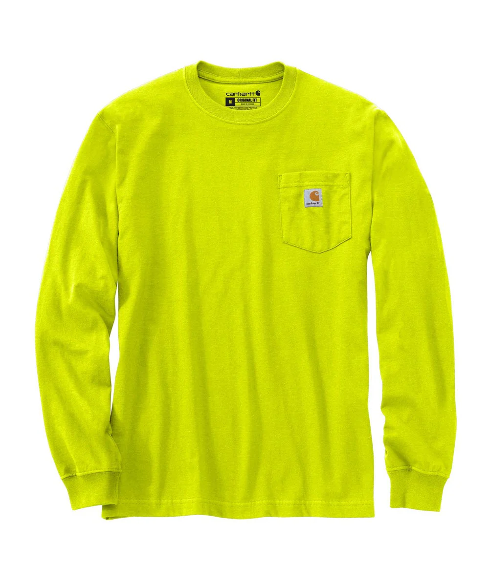 Carhartt K126 Long Sleeve Workwear T-Shirt - Bright Lime - Image 2