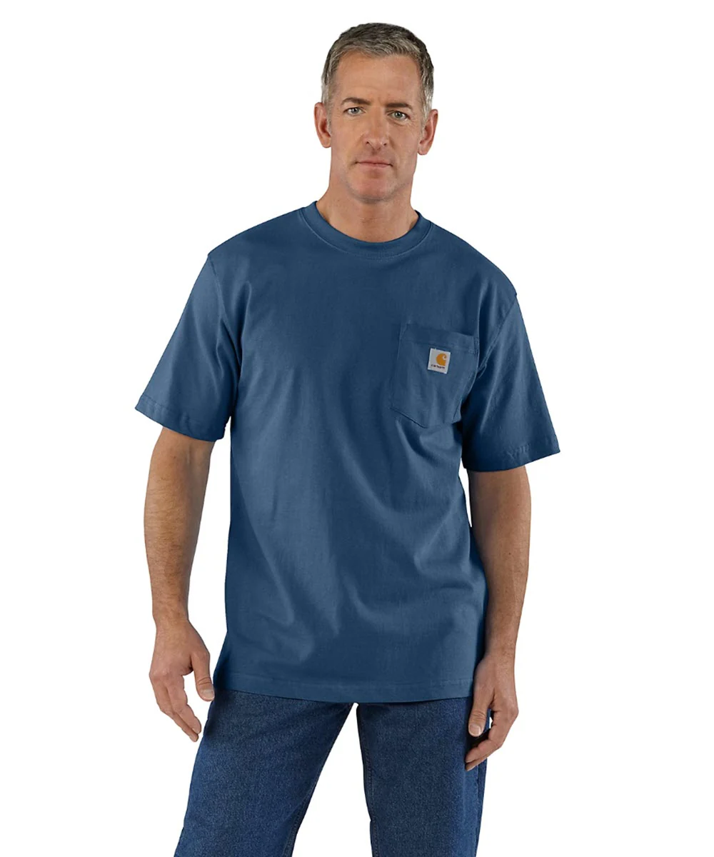 Carhartt K87 Workwear Pocket T-Shirt - Deep Ocean Heather
