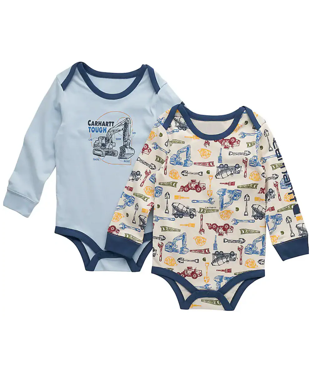 Carhartt Infant 2-piece Long Sleeve Bodysuit Onesies - Light Aqua