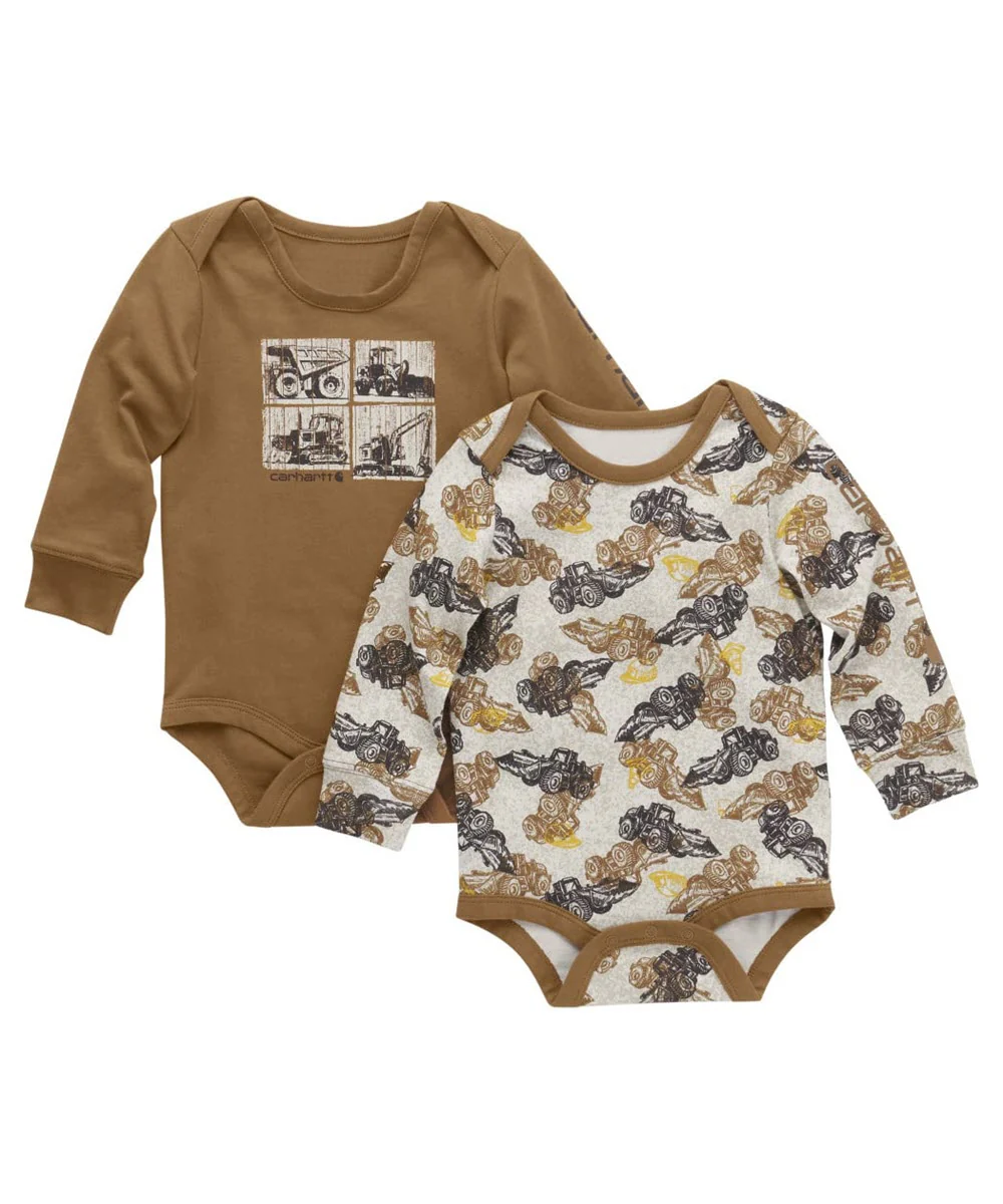 Carhartt Infant 2-piece Longsleeve Bodysuit Onesies - Carhartt Brown/Malt