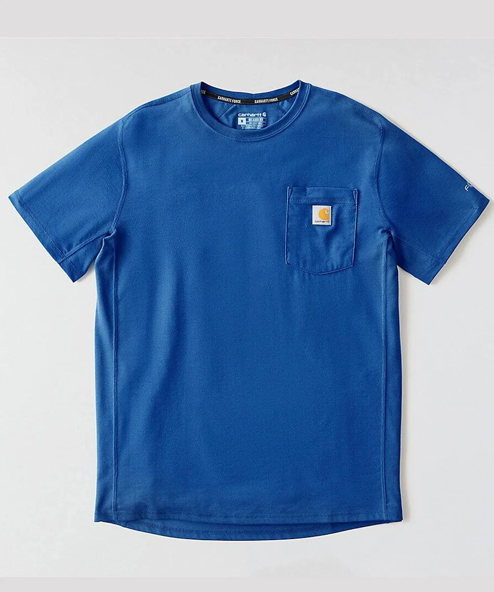 Carhartt Men's Force Short-Sleeve Pocket T-Shirt - Electric Indigo Heather - Image 2
