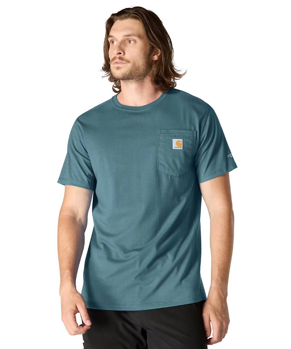 Carhartt Men's Force Short-Sleeve Pocket T-Shirt - Harbor Teal Heather