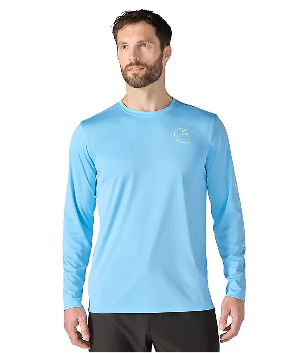 Carhartt Men's Force Sun Defender Long Sleeve T-shirt - Blue Gleam Heather