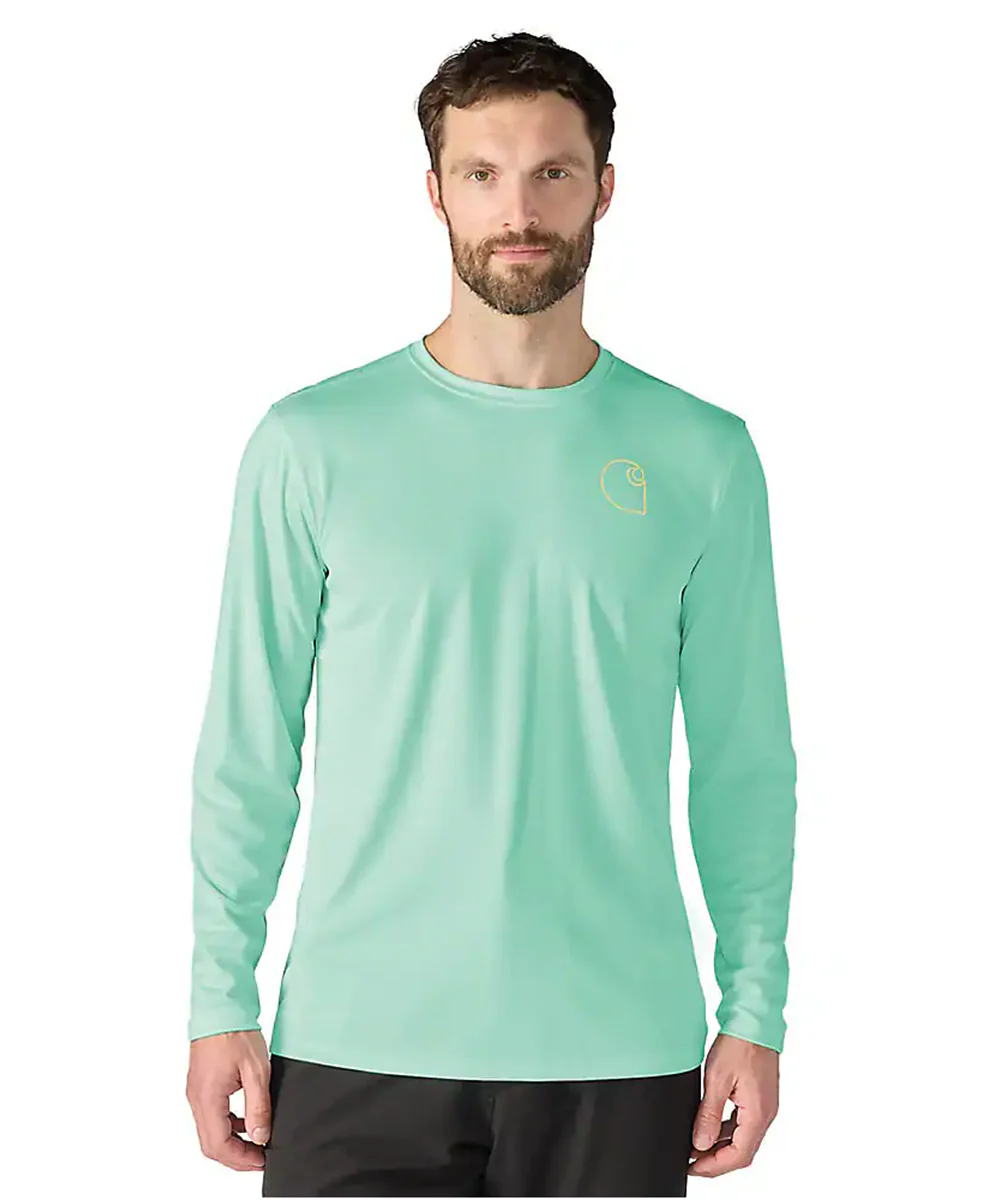 Carhartt Men's Force Sun Defender Long Sleeve T-shirt - Fresh Mint