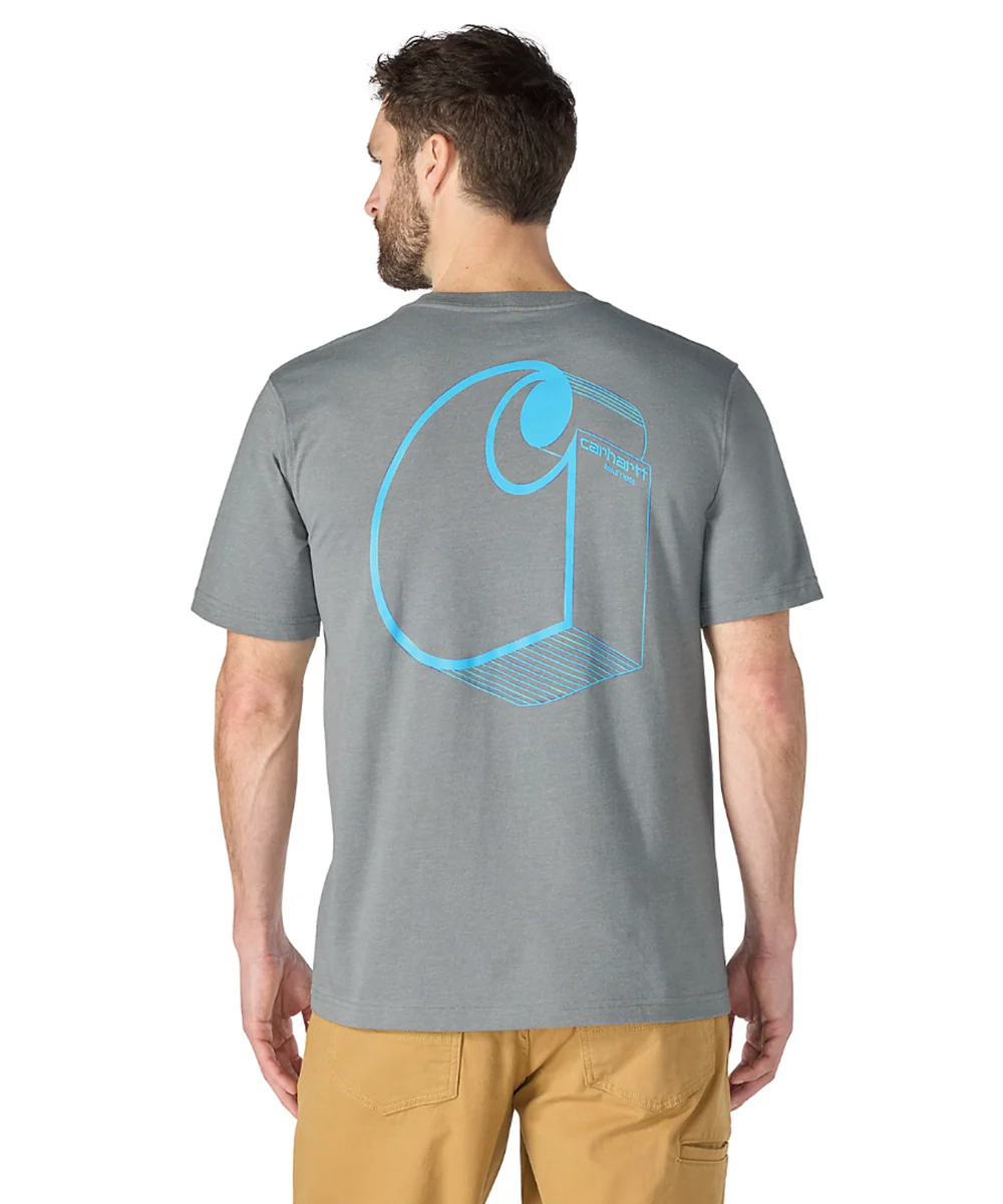 Carhartt Men's Irvine 3D Logo T-shirt - Weathered Ash Heather