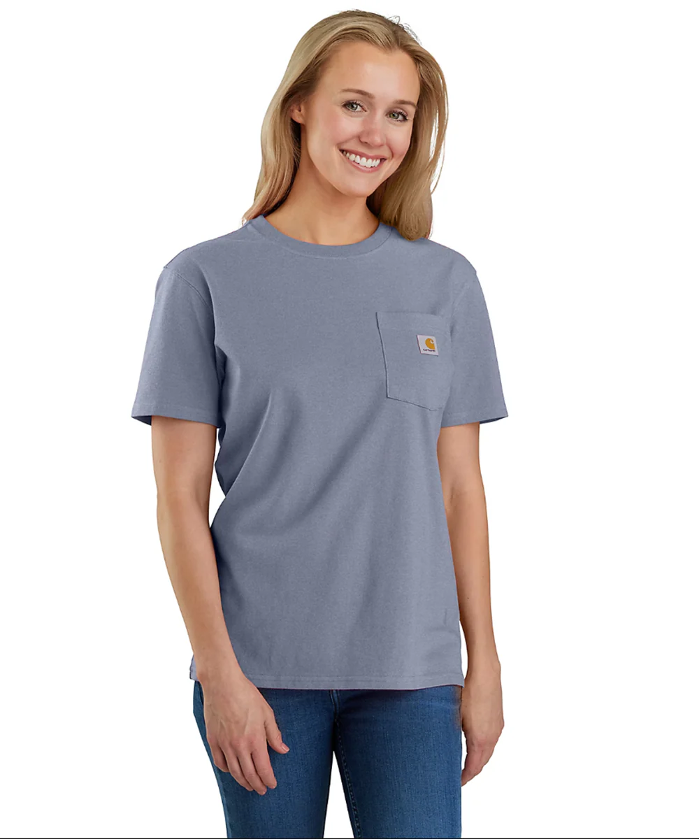 Carhartt Women’s WK87 Short Sleeve Pocket T-Shirt - Wisteria Heather