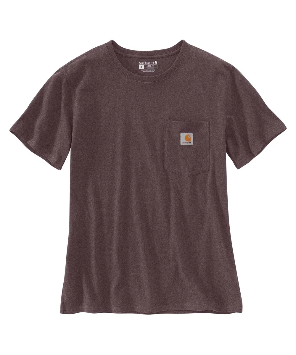 Carhartt Women's K87 Short Sleeve Pocket Tee - Blackberry Heather - Image 2