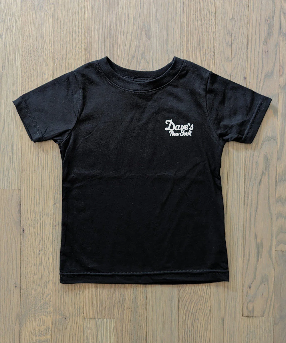 Dave's New York Kids Vintage Logo Short Sleeve T-Shirt - Black