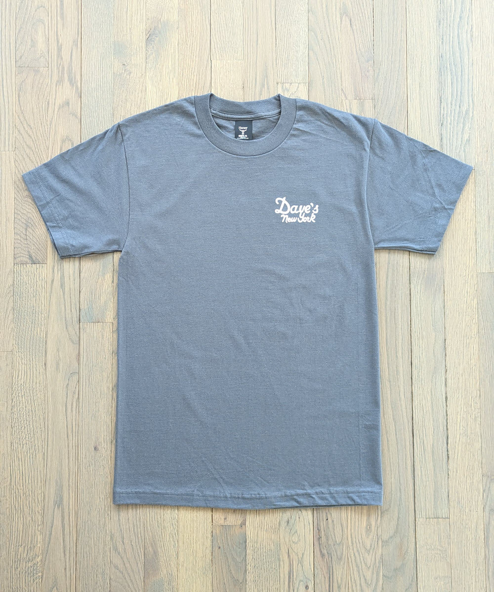Dave's New York Vintage Logo Short Sleeve T-shirt - Smoke Grey