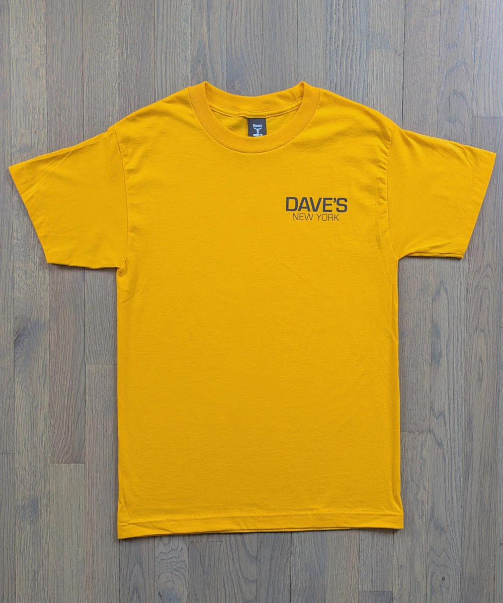 Dave's New York Work Logo Short Sleeve T-shirt - Gold