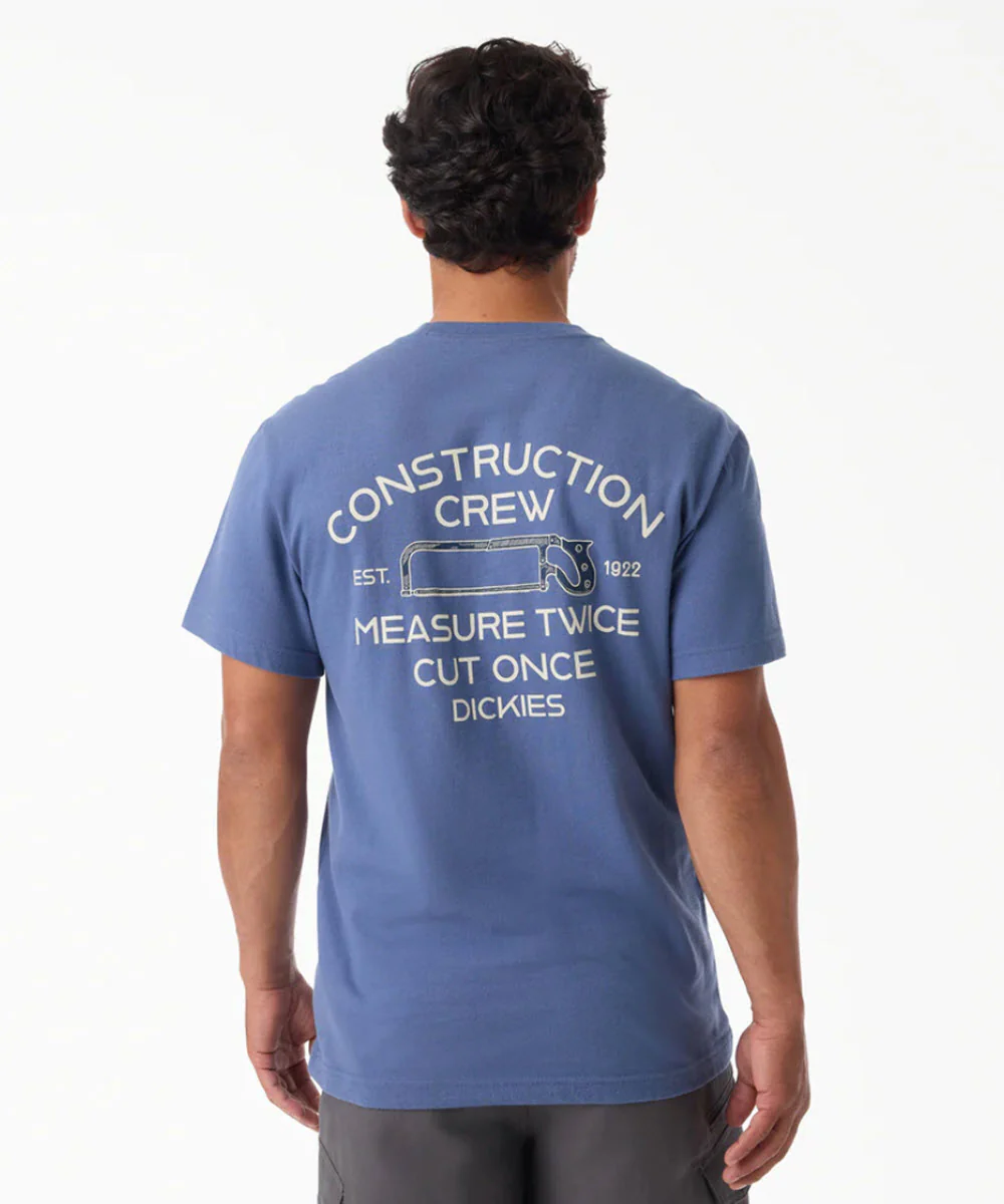 Dickies Men's Construction Crew Short Sleeve Graphic T-Shirt - Retro Indigo