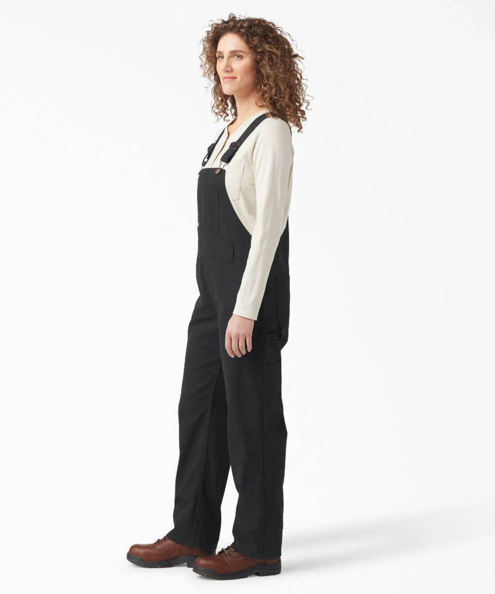 Dickies Women's Relaxed Fit Bib Overalls - Rinsed Black Duck - Image 2
