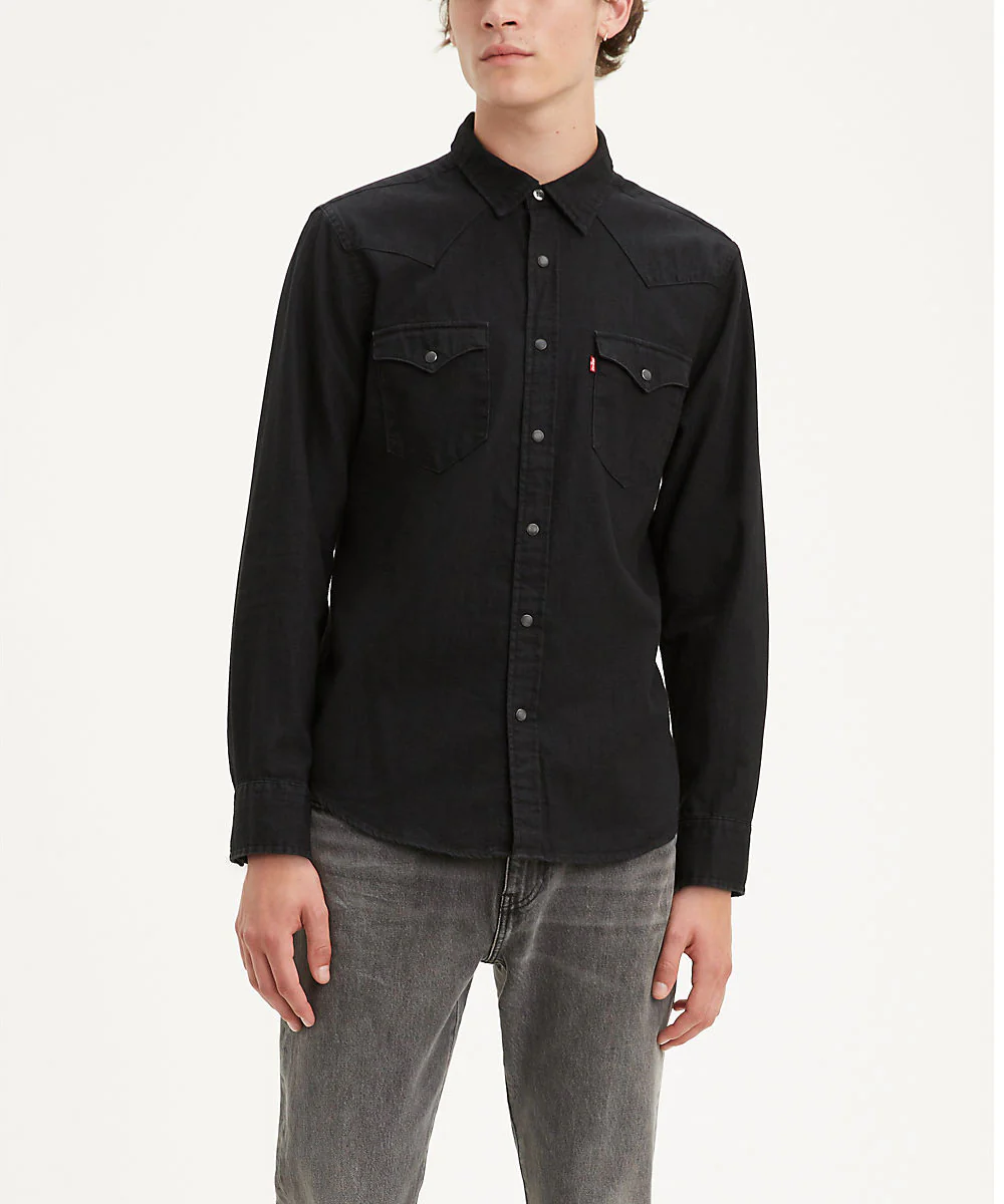 Levi's Men's Classic Standard Denim Western Shirt - New Black