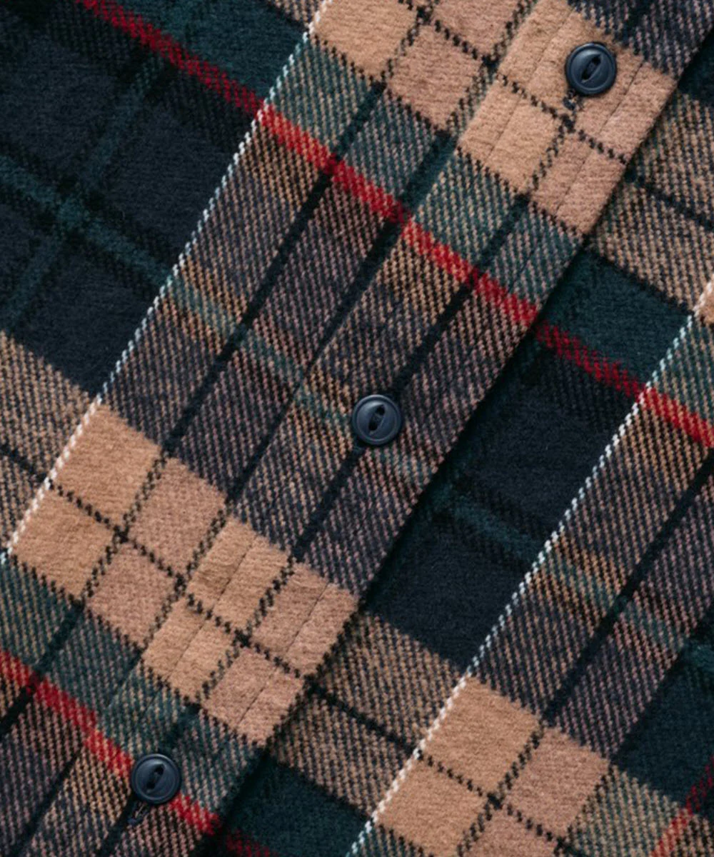 Schott NYC Men's Plaid Flannel Shirt - Tan/Navy - Image 3